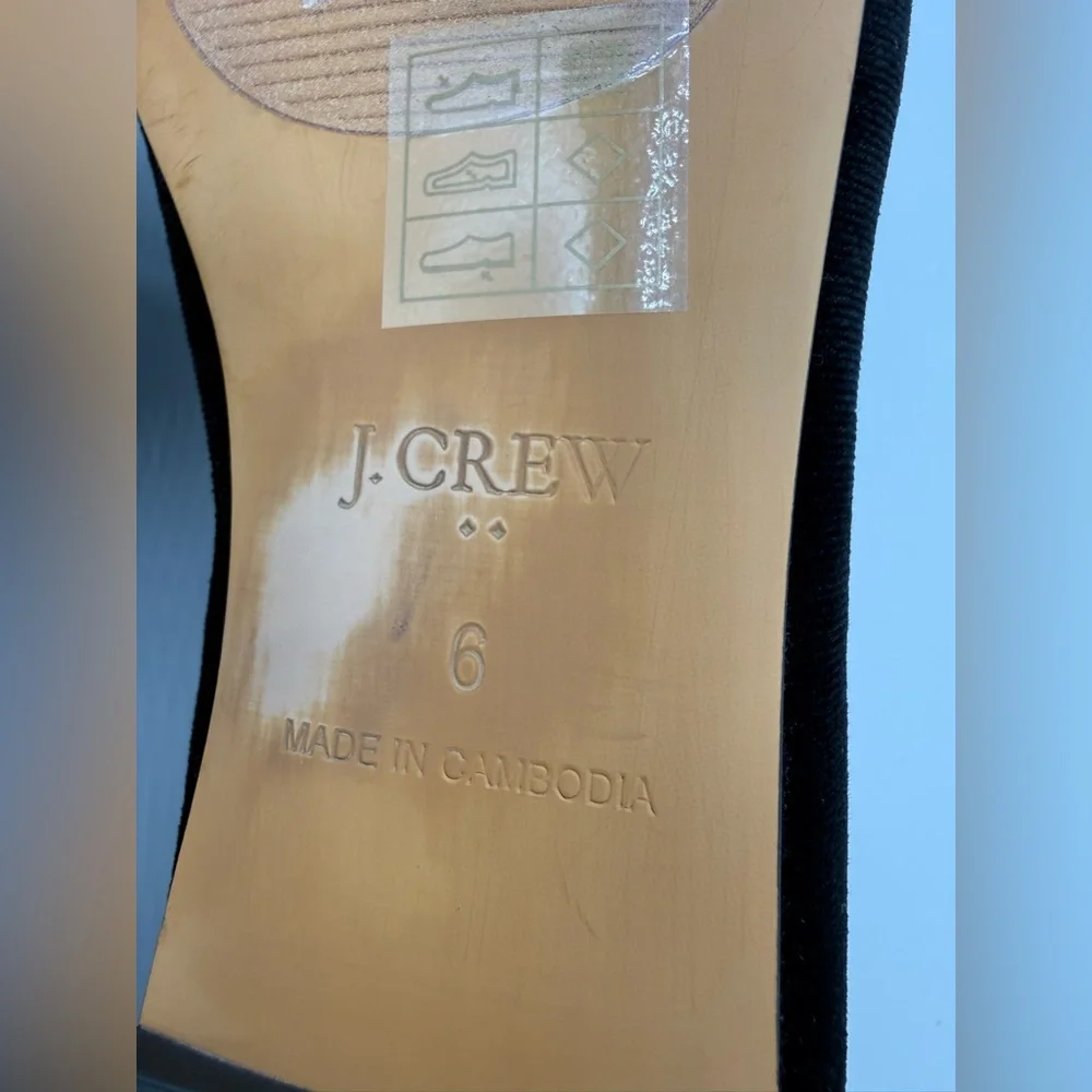 J. Crew Classic Black Velvet Slip-On Loafers – Elegant Minimalist Dress Flats - Picture 9 of 16